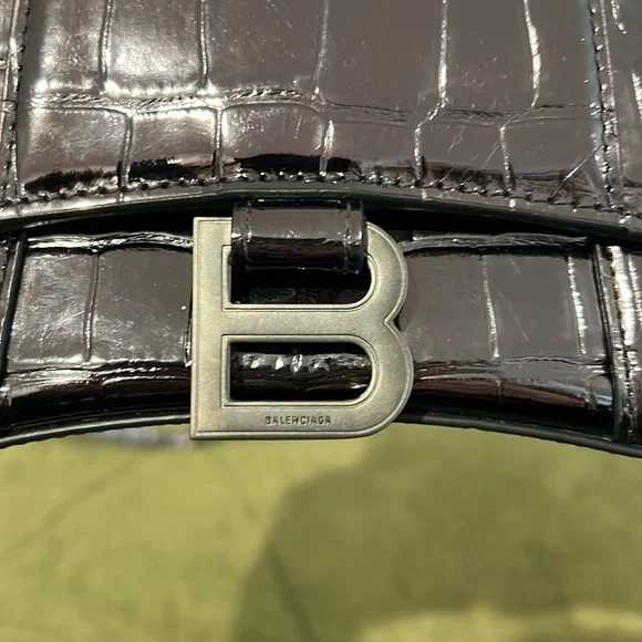 Balenciaga Hourglass XS Handbag Crocodile Embossed - Picture 3 of 8